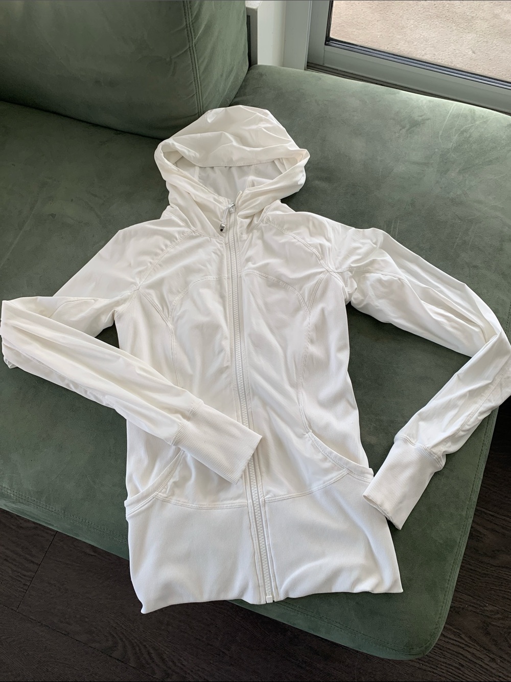 lululemon athletica White Hooded Zip Jacket